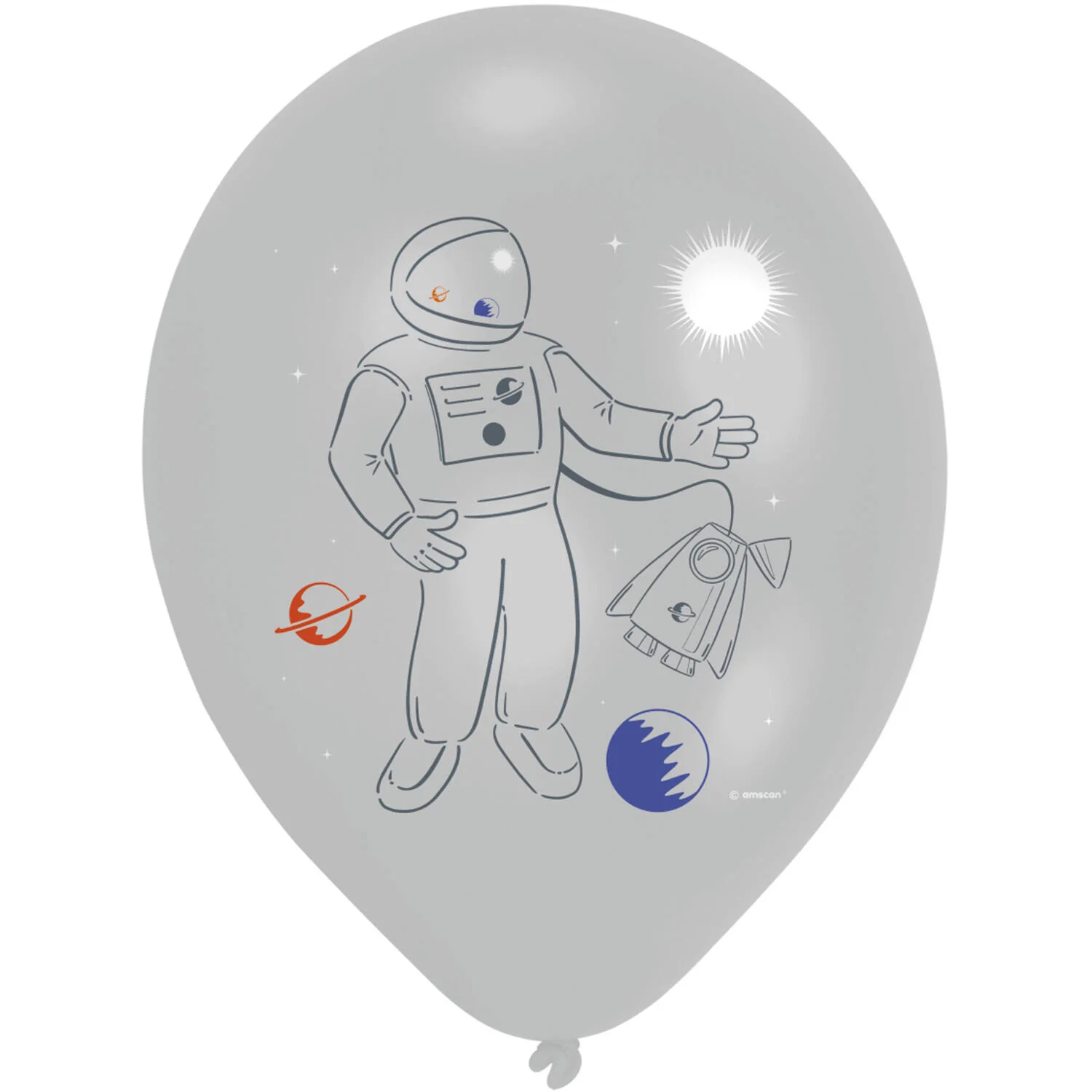 Space Party Latex Balloons 33 cm, 6 Pack - Image 3
