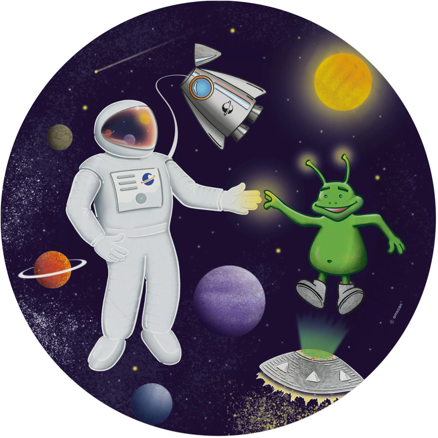 Space Party Paper Plates 23 cm (Pack of 8)