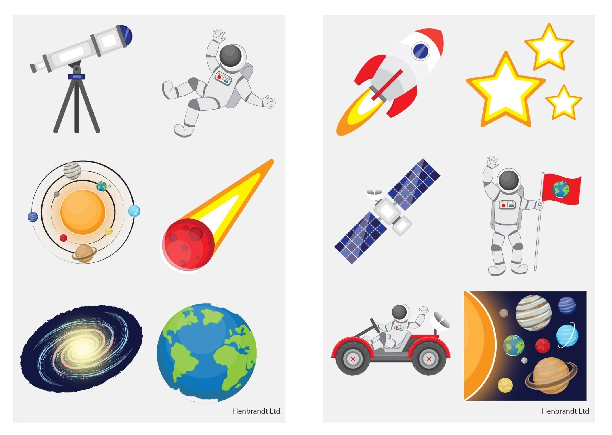 Space Theme Temporary Children's Tattoos
