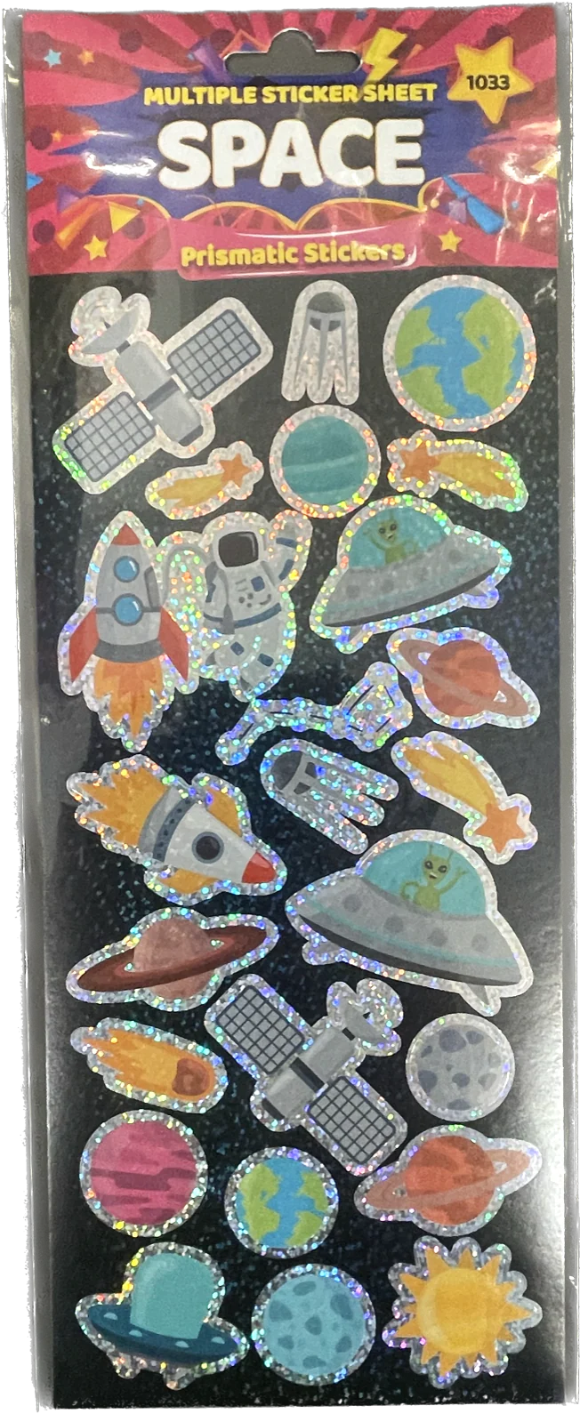 Space Themed Prismatic Sticker Sheet