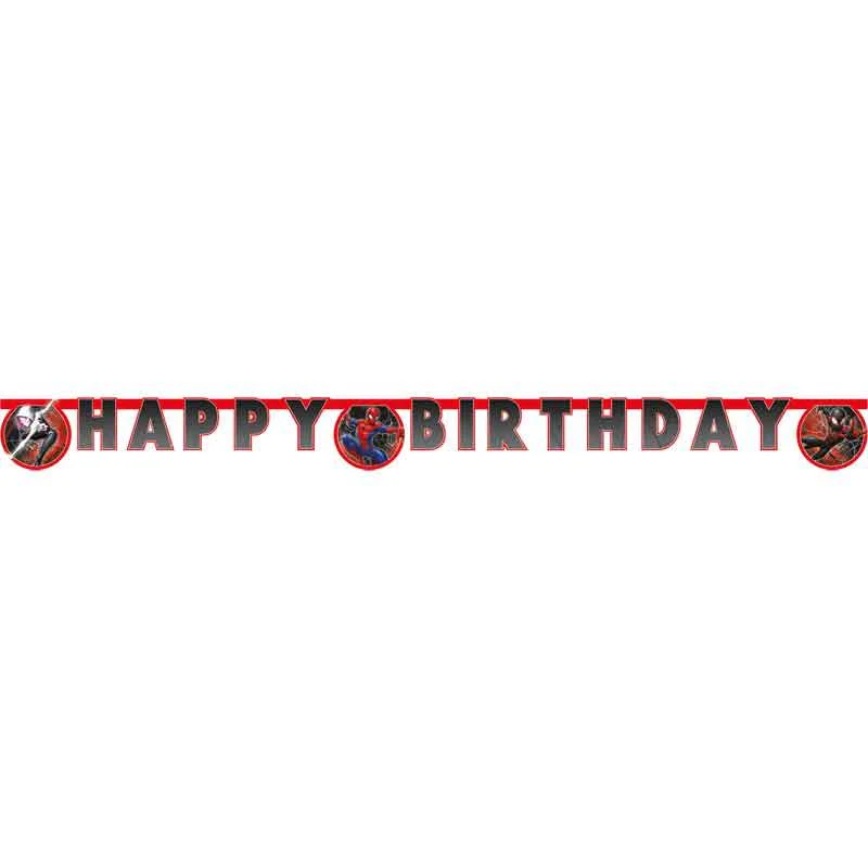 Spider-Man World Of Webs Happy Birthday Banner 2m