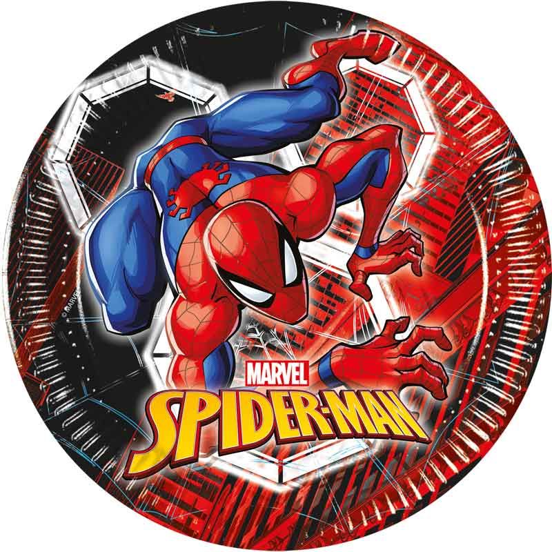 Spider-Man World Of Webs Paper Plates - 20cm (Pack of 8)