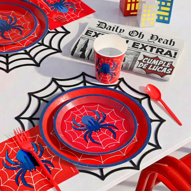 Spider Paper Plates 23 cm (Pack of 6) - Image 3