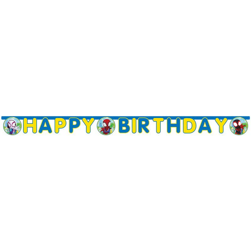 Spidey and Friends "Happy Birthday" Die-Cut Paper Banner