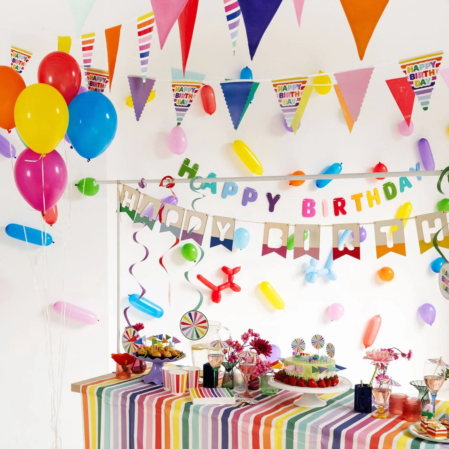 Stripetastic Birthday Party Bunting Banner 6m - Image 5
