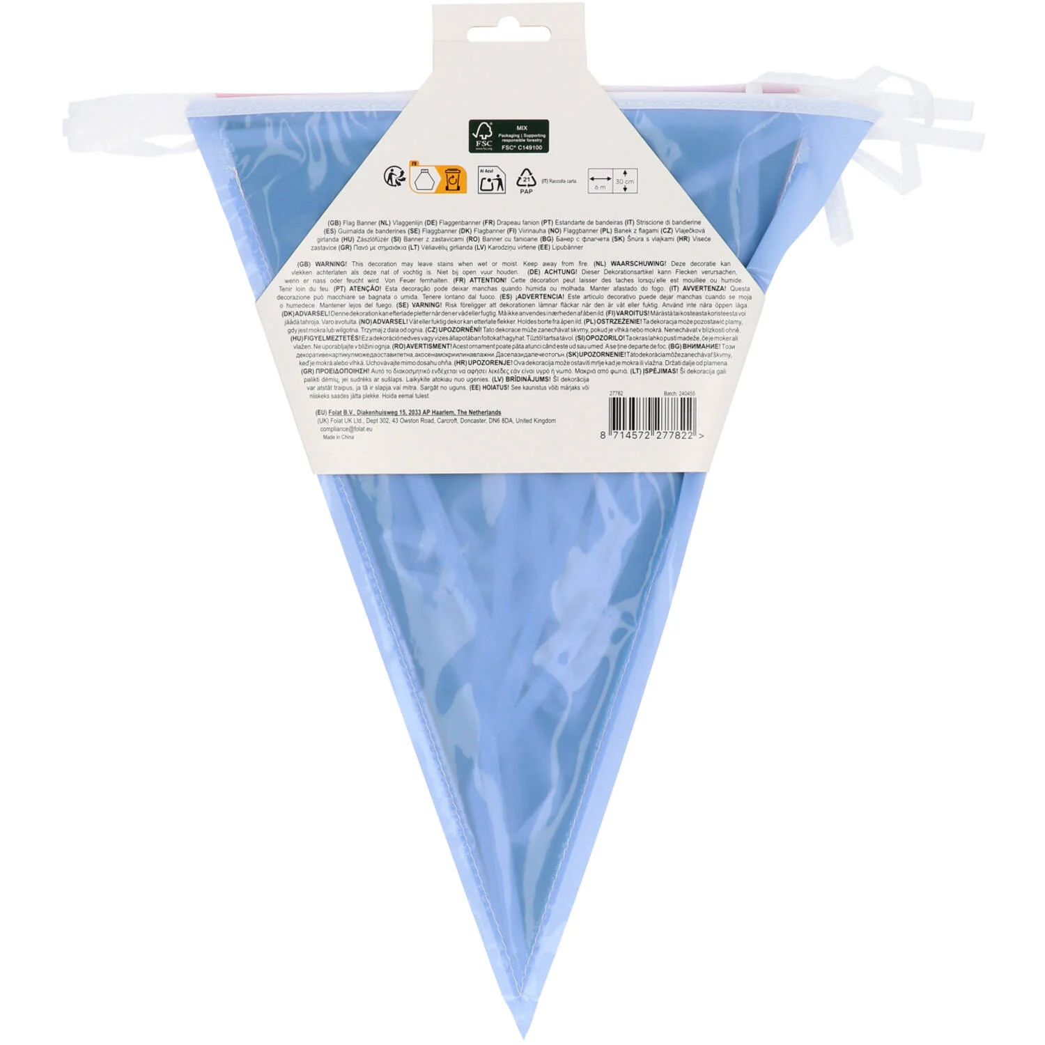 Stripetastic Birthday Party Bunting Banner 6m ( Reusable) - Image 5
