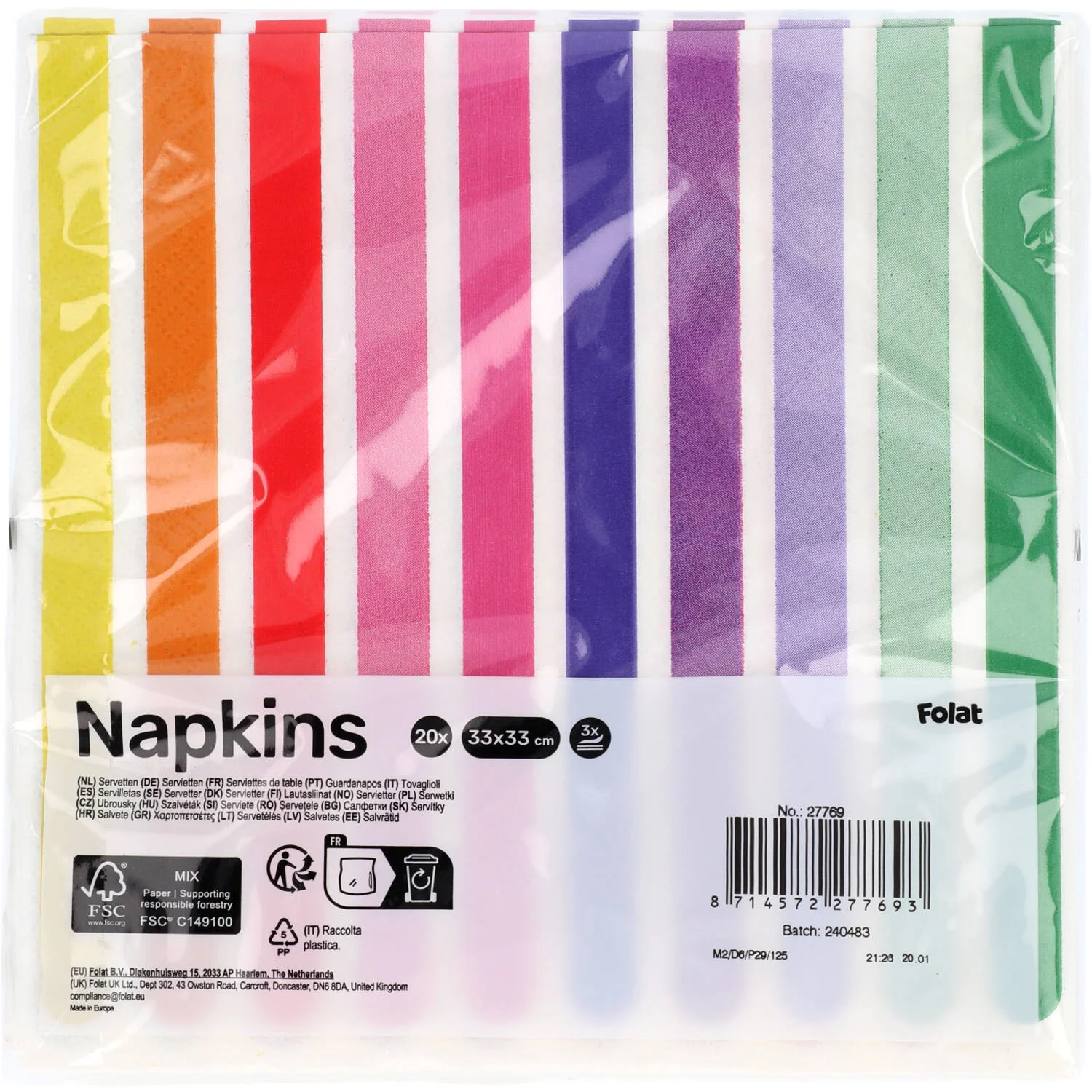 Stripetastic Napkins 33 × 33 cm (Pack of 20) - Image 3