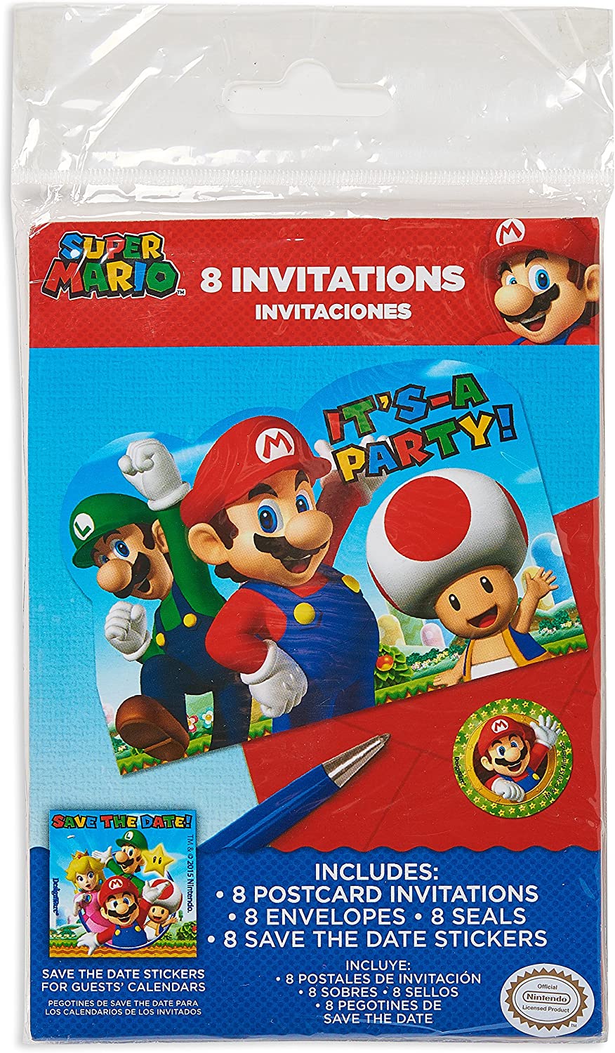 Super Mario Party Invitations (Pack of 8) - Image 3