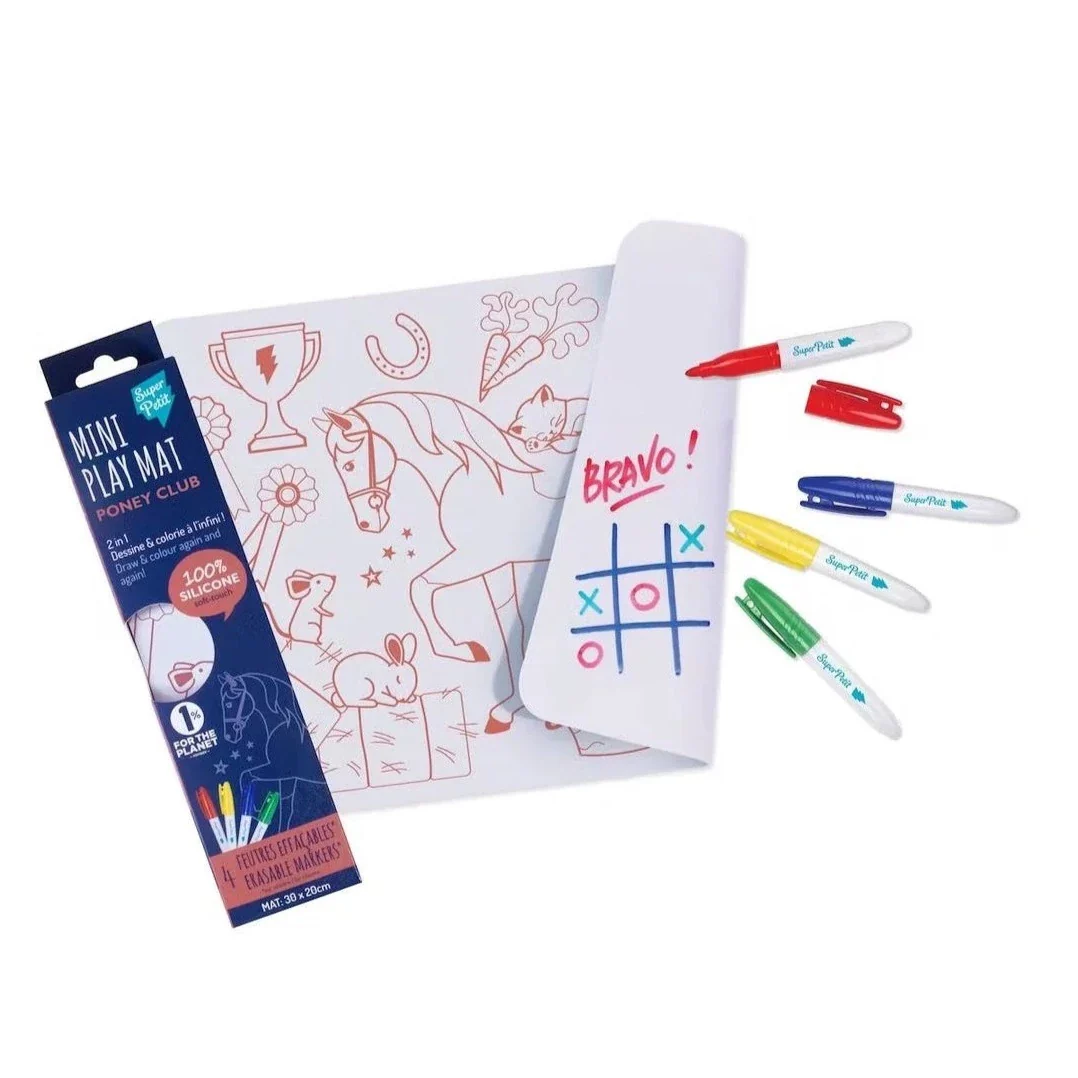 Super Petit - Mini Reversible Colouring Mat Set - Pony
