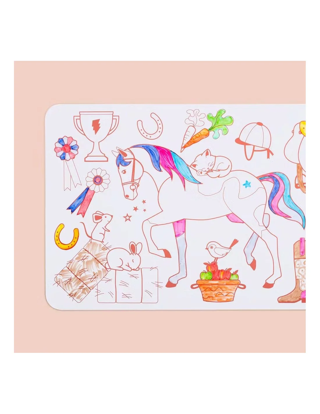 Super Petit - Mini Reversible Colouring Mat Set - Pony - Image 3