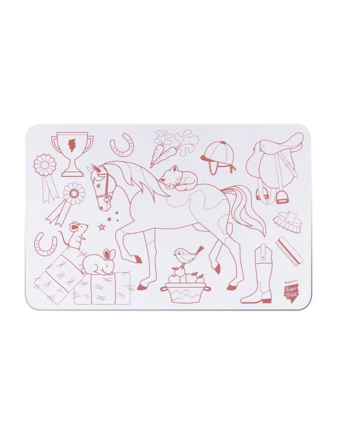 Super Petit - Mini Reversible Colouring Mat Set - Pony - Image 4