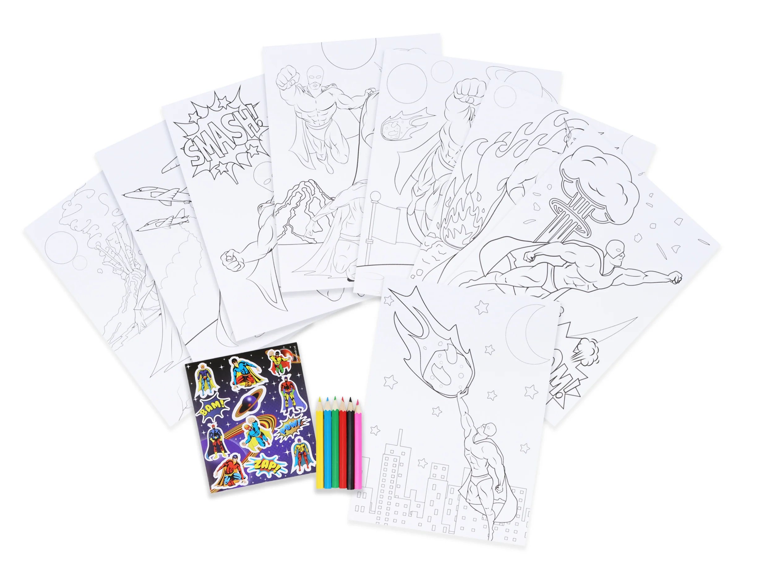Superhero Colouring Set with Stickers - Image 3
