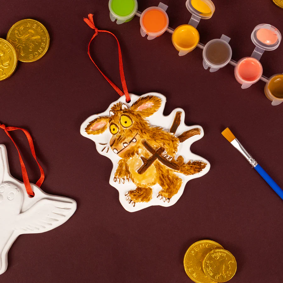 The Gruffalo’s Child Paint Your Own Hanging Decorations | Kids’ Craft Kit with Paints & Brush - Image 3
