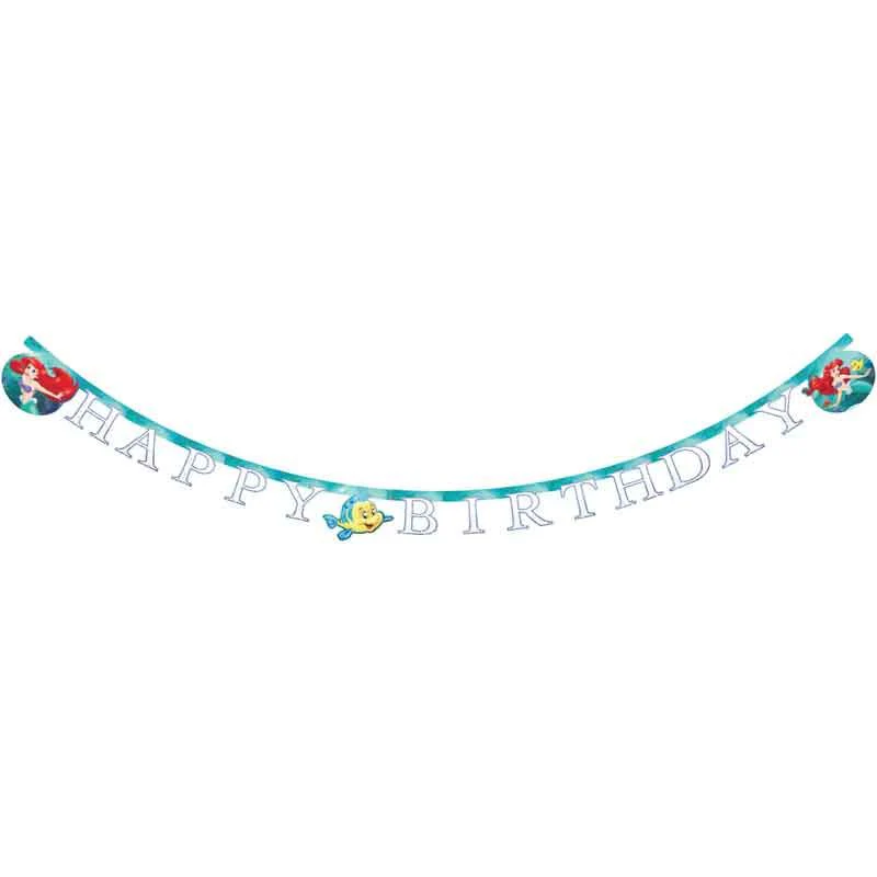 The Little Mermaid Ariel Curious "Happy Birthday" Banner