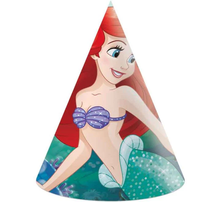 The Little Mermaid - Curious Ariel Birthday Party Hats (Pack of 6)