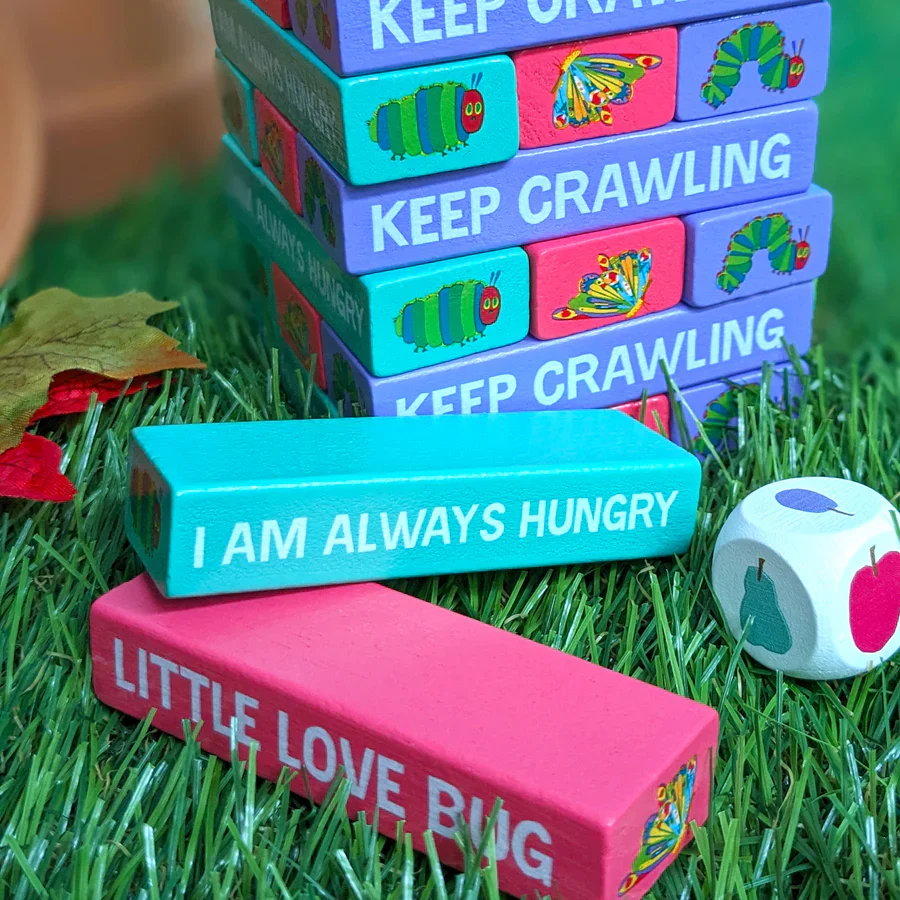 The Very Hungry Caterpillar Tumble Tower Game - Wooden Stacking Set With Dice - Image 6