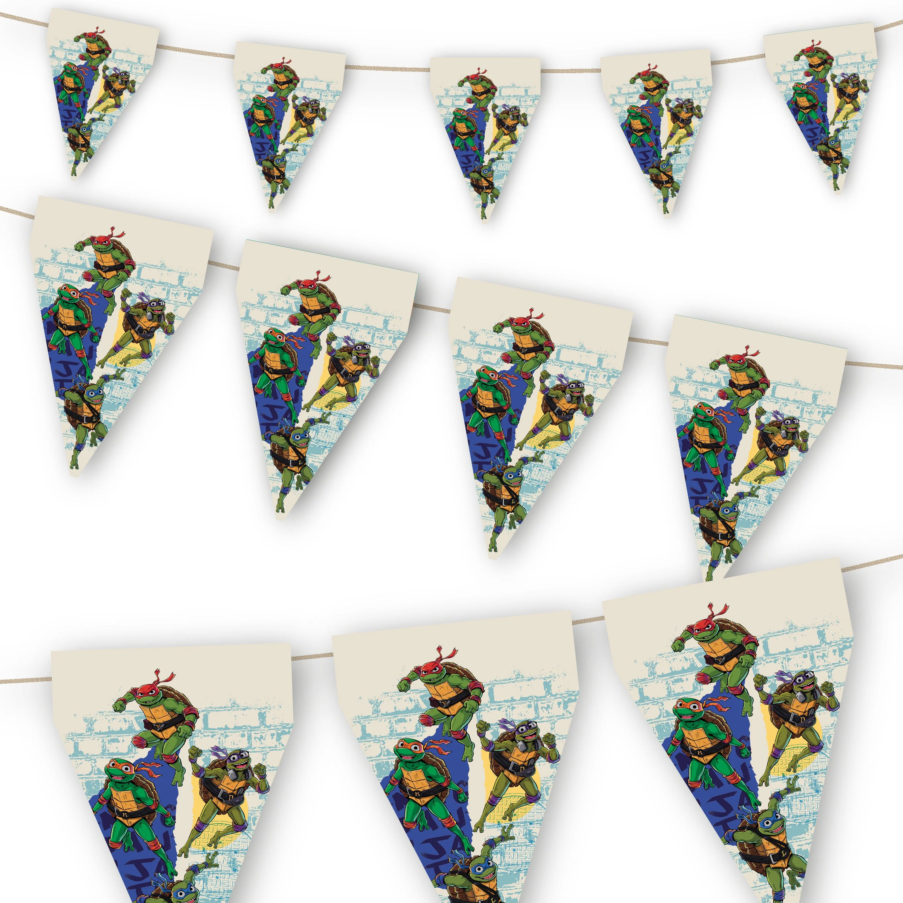 TMNT Birthday Party Bunting Banner - Image 2