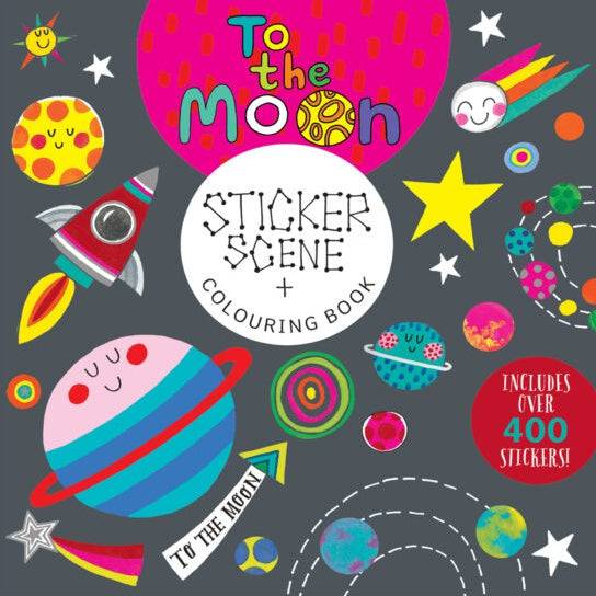 To the Moon Sticker Scene & Colouring Book by Rachel Ellen Designs