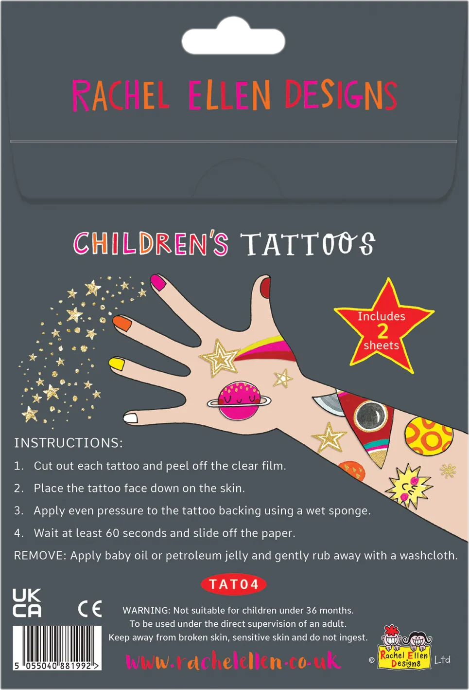 To the Moon Tattoos Children's Temporary Tattoos by Rachel Ellen Designs - Image 2