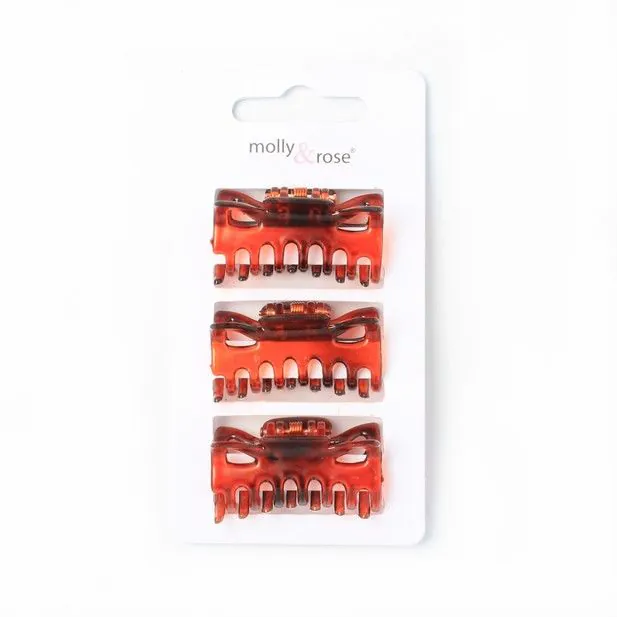 Tortoiseshell Mini Hair Claw Hair Clips , 4 cm (Pack of 3) - Image 4