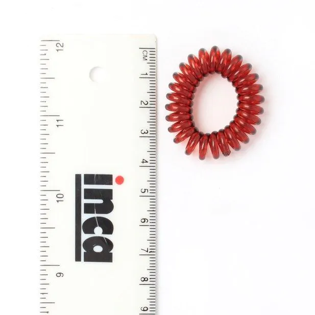 Tortoiseshell Telephone Cord Hair Ties, 9 mm Thick, Set of 4, 3.5 cm - Image 2