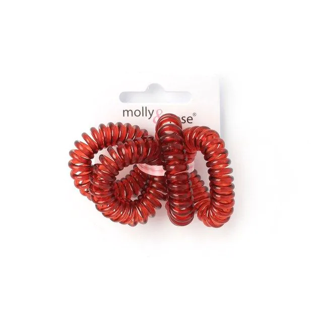 Tortoiseshell Telephone Cord Hair Ties, 9 mm Thick, Set of 4, 3.5 cm - Image 3