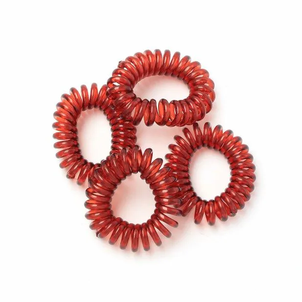 Tortoiseshell Telephone Cord Hair Ties, 9 mm Thick, Set of 4, 3.5 cm - Image 4