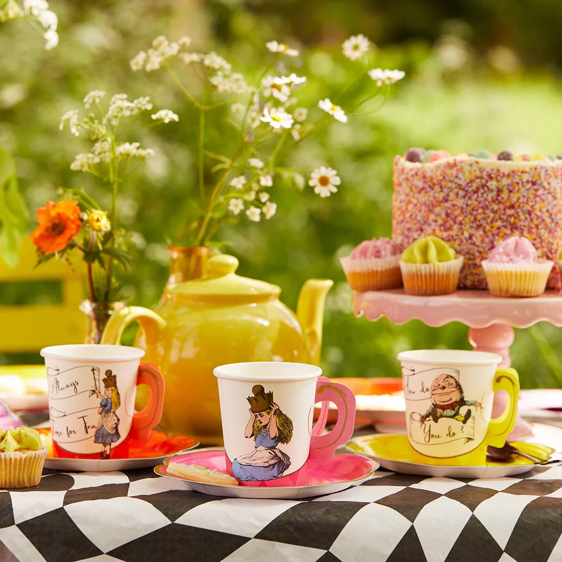 Truly Alice Bright Recyclable Paper Party Teaset - (12 Pack) - Image 7