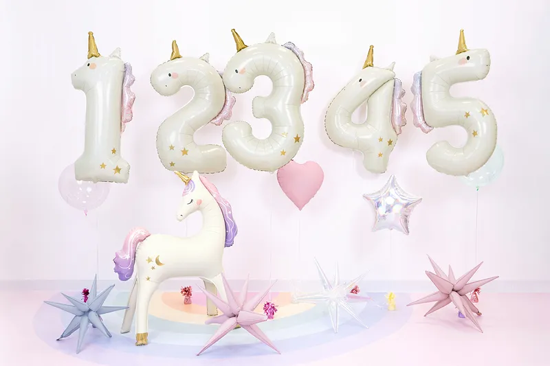 Unicorn Number 4 Foil balloon, 93cm - Image 2