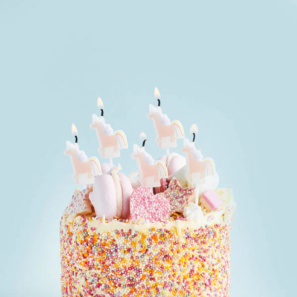 Unicorn Pick Birthday Cake Candles (Pack of 5) - Image 3