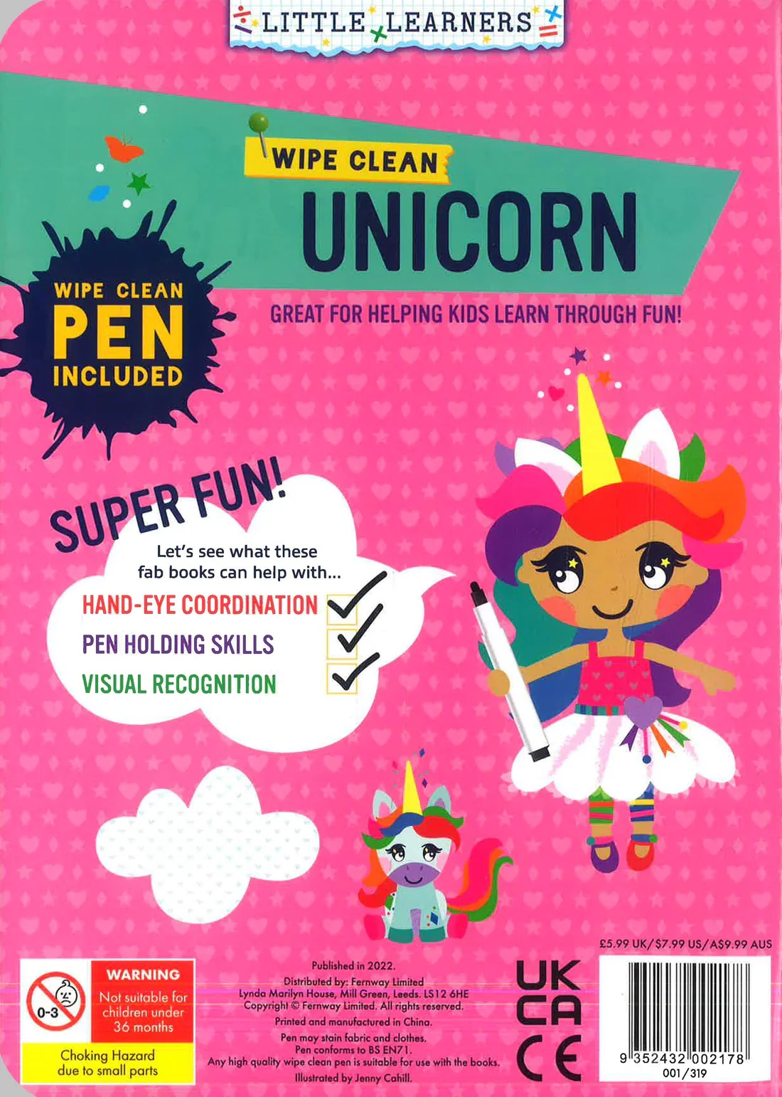 Unicorn Wipe Clean Book with Pen - Image 2