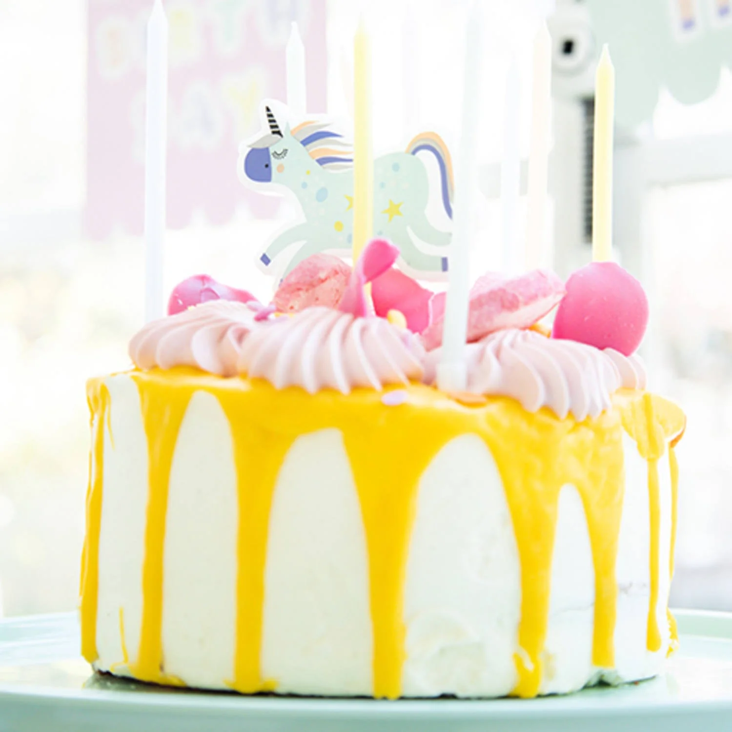Unicorns & Rainbows Birthday Cake Candles -  (10cm, 11 pieces) - Image 2