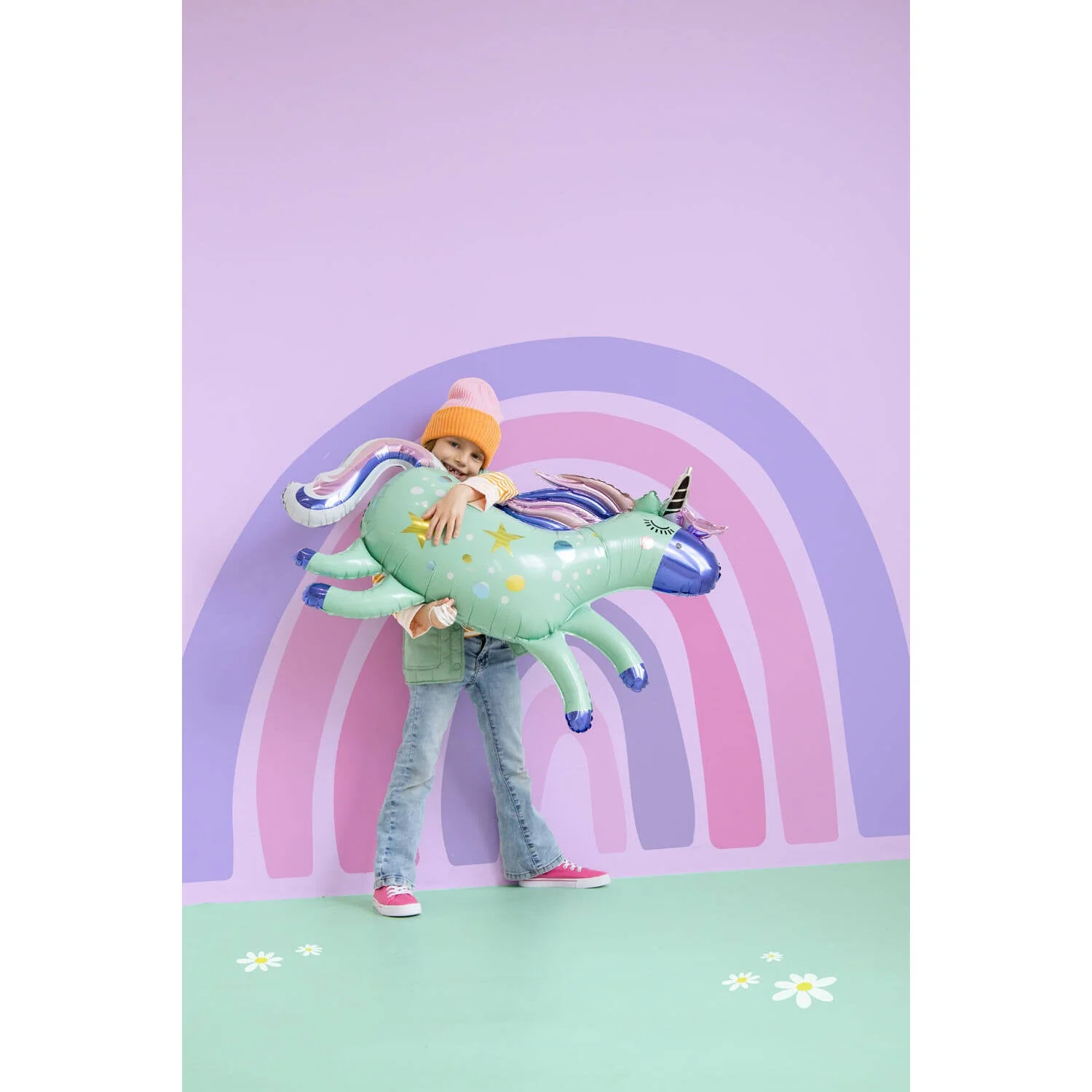Unicorns & Rainbows Foil Birthday Party Balloon (103x71cm) - Image 5