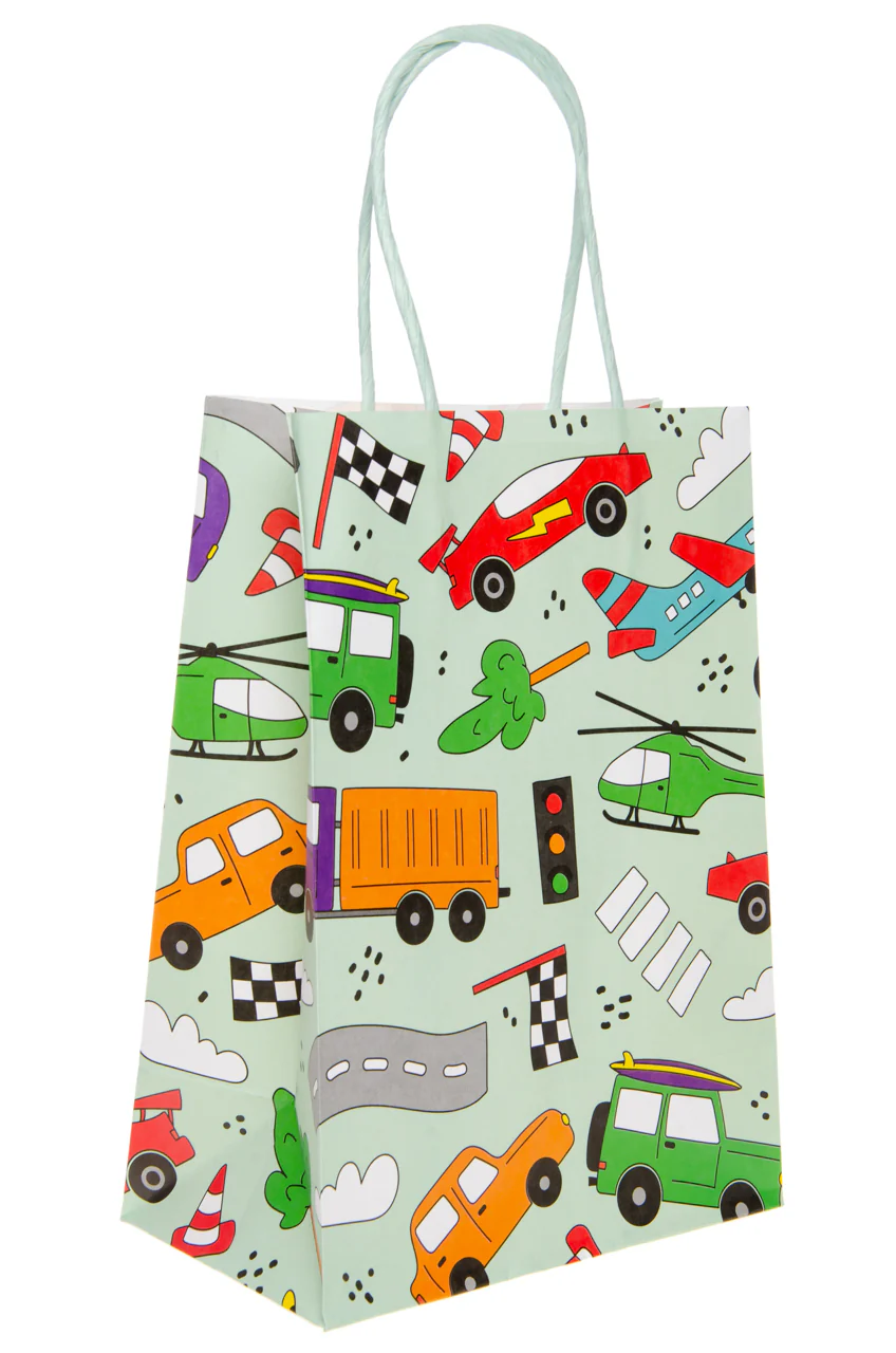 Vehicles Paper Gift Bag, 22 x 16 x 9 cm, with Handles - Image 2