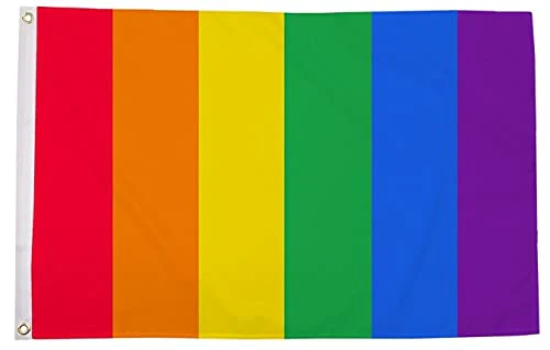 Vertical Rainbow Premium Quality Flag (5ft x 3ft) - Image 2