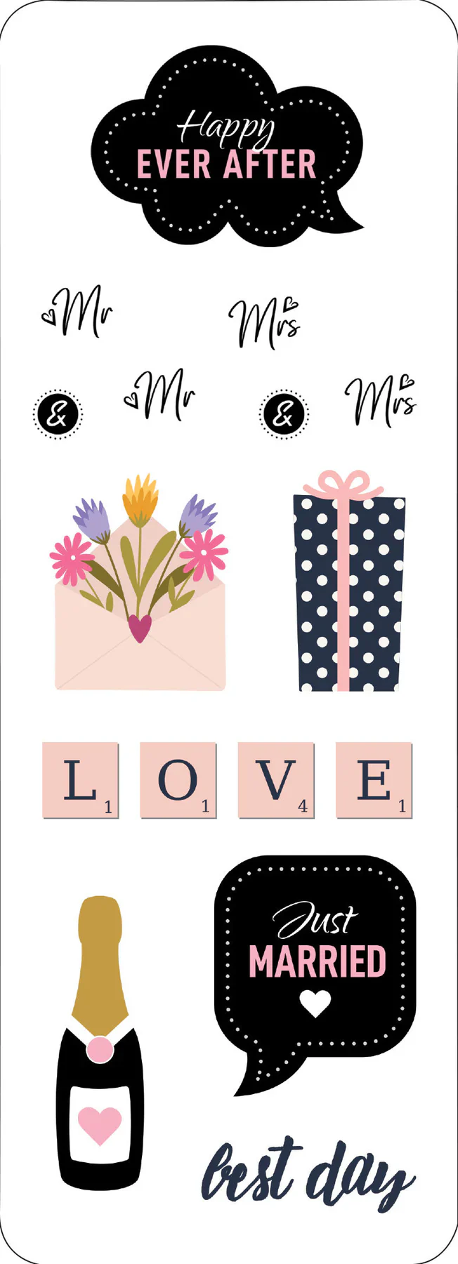 Wedding Themed Sticker Set, Captions, Cakes, Rings and more - Image 3