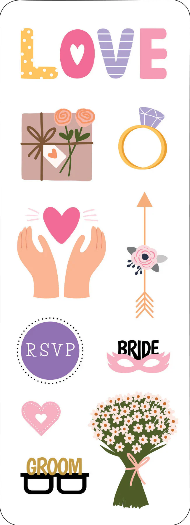 Wedding Themed Sticker Set, Captions, Cakes, Rings and more - Image 4