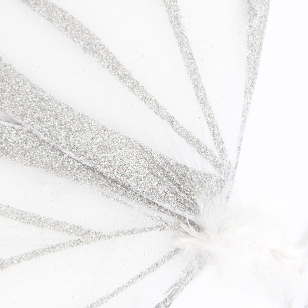White Sparkly Fairy Wings with coloured glitter 45x35cm - Image 3