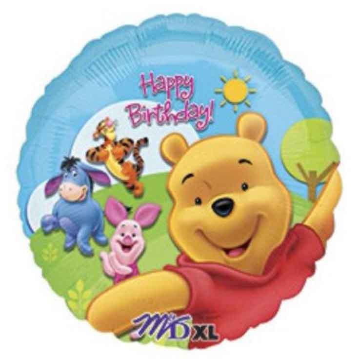 Winnie the Pooh Foil "Happy Birthday" Party Balloon (43cm)