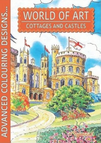 World of Art Cottages and Castles Adult Colouring Book