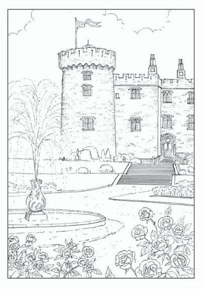 World of Art Cottages and Castles Adult Colouring Book - Image 2
