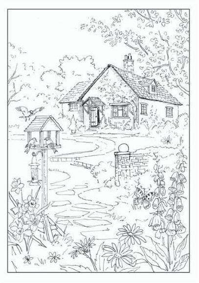 World of Art Country Scenes Adult Colouring Book - Image 2