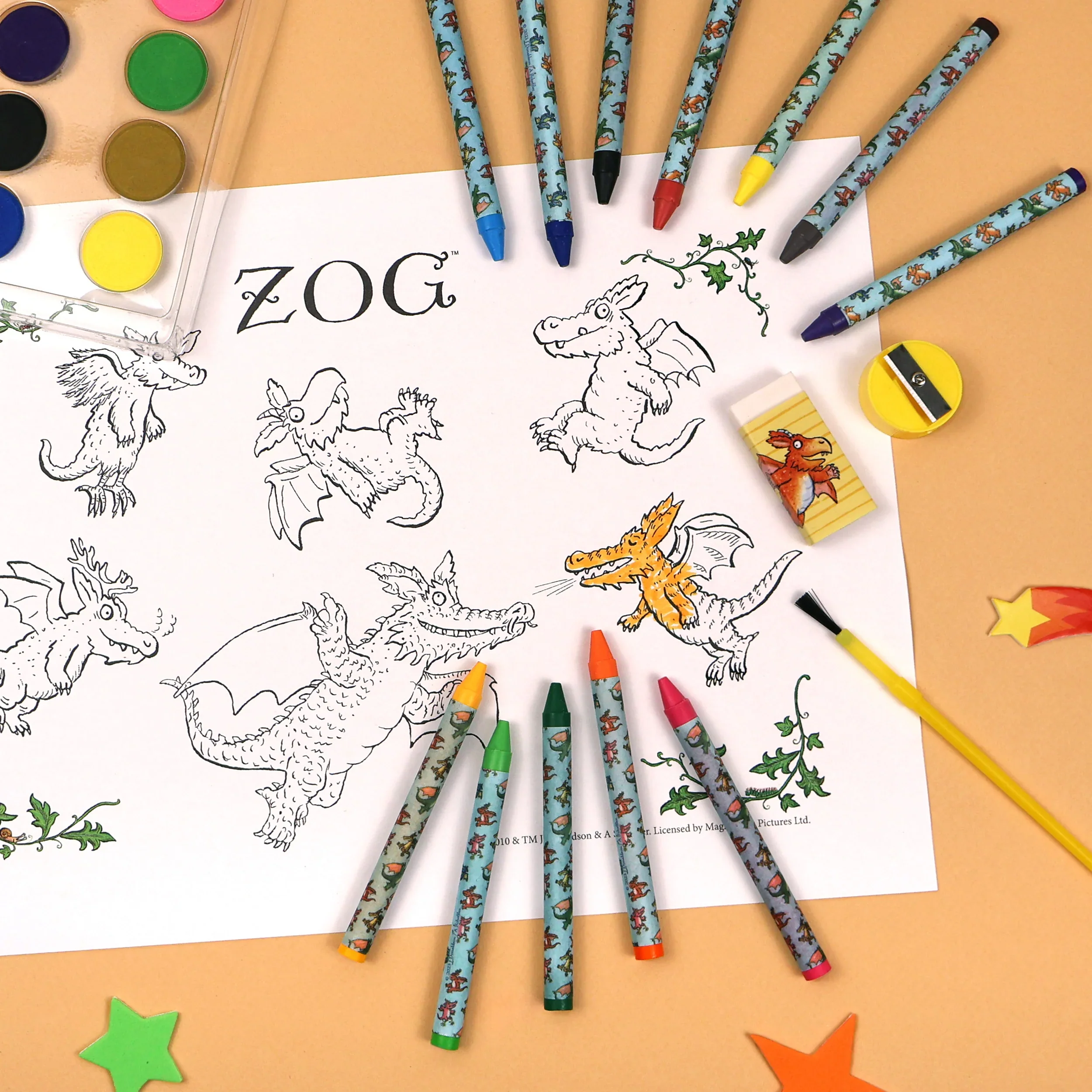 Zog Children's 42 Piece Art Set - Includes Paints and Crayons - Image 5