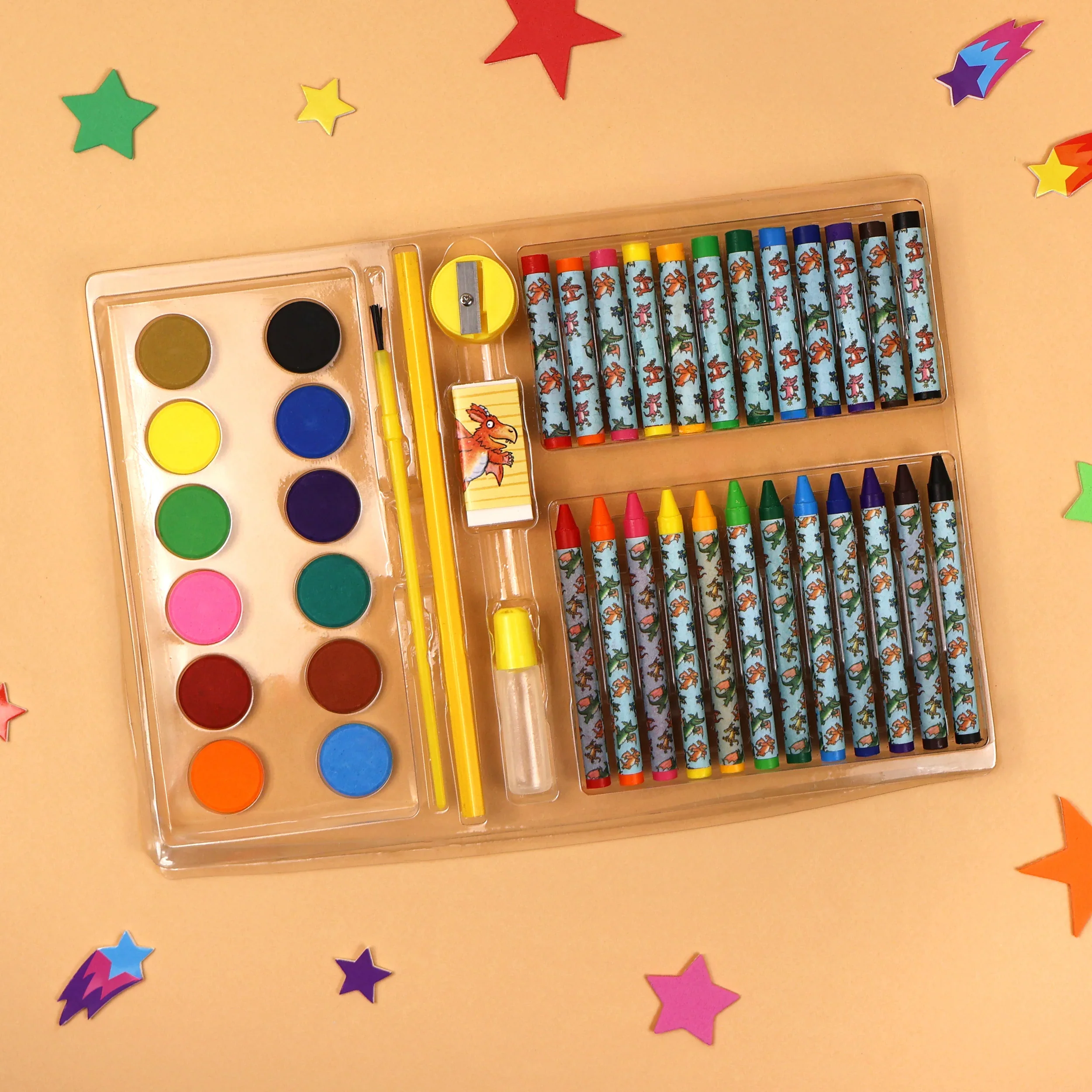Zog Children's 42 Piece Art Set - Includes Paints and Crayons - Image 6