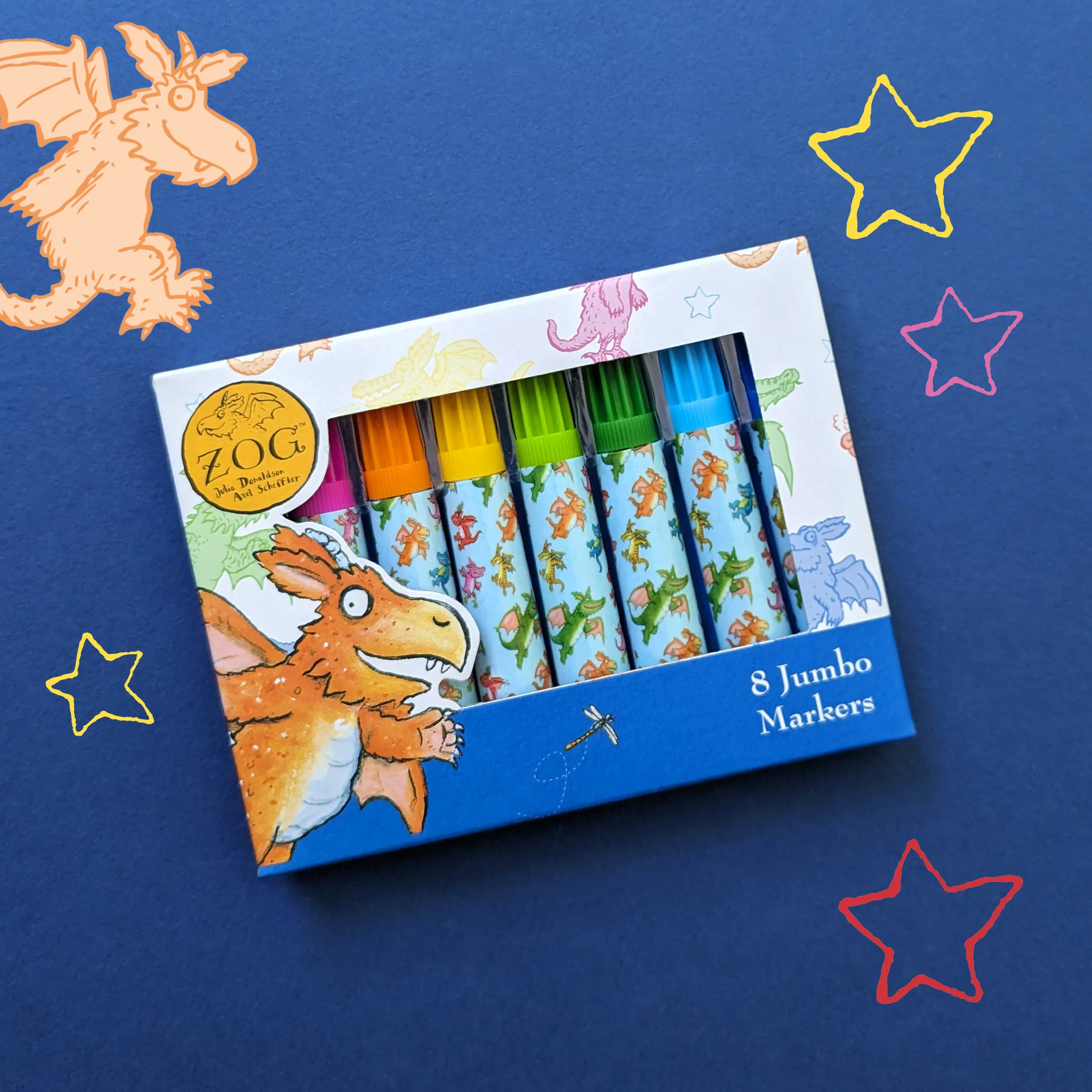 Zog Set of 8 Jumbo Felt Tip Marker Pens for Children - Image 5