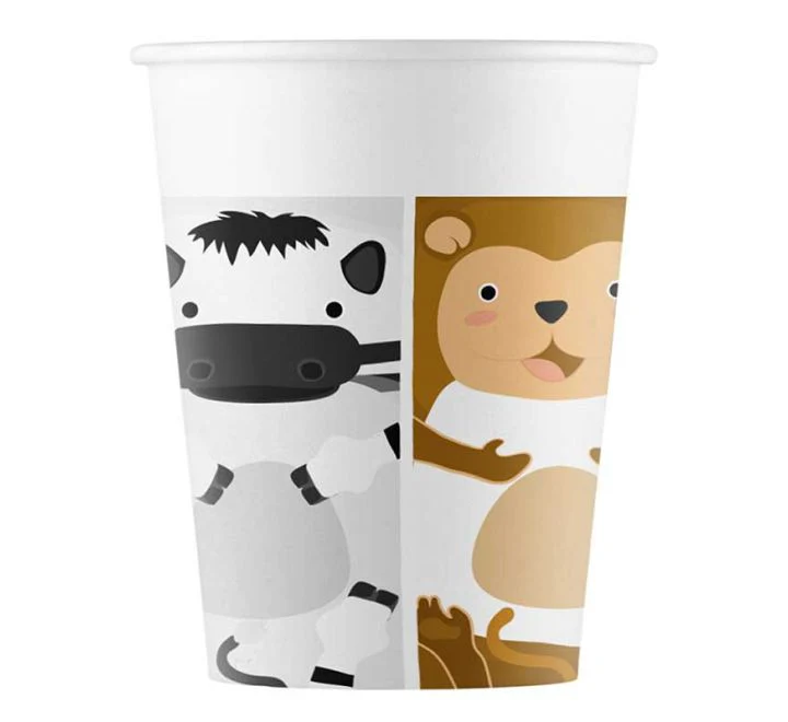 Zoo Animals Paper Cups (Pack of 8)