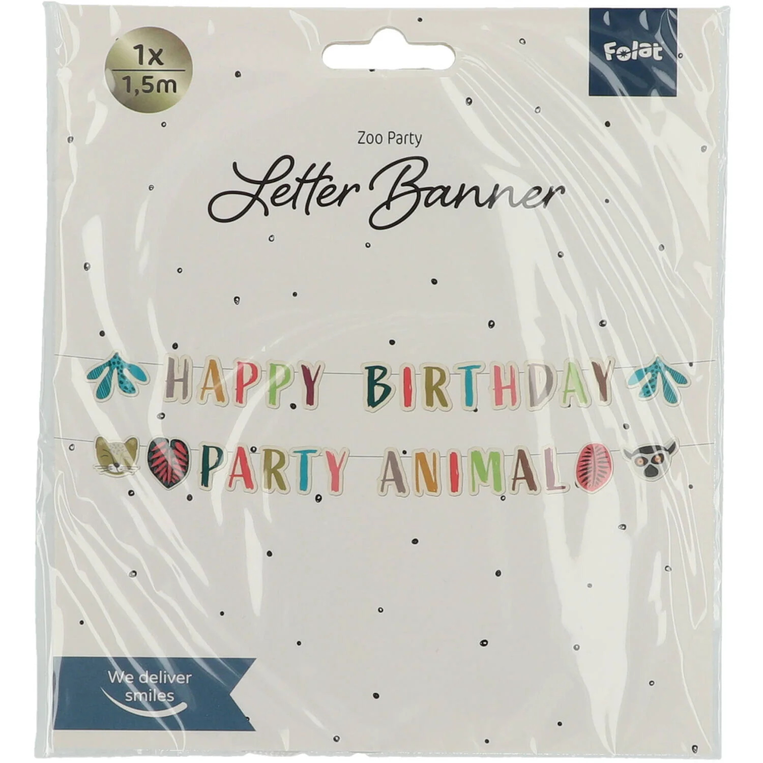 Zoo Party Birthday Party Banner Set , 14 x 150 cm, 2 Pieces, Multicolour - Image 3