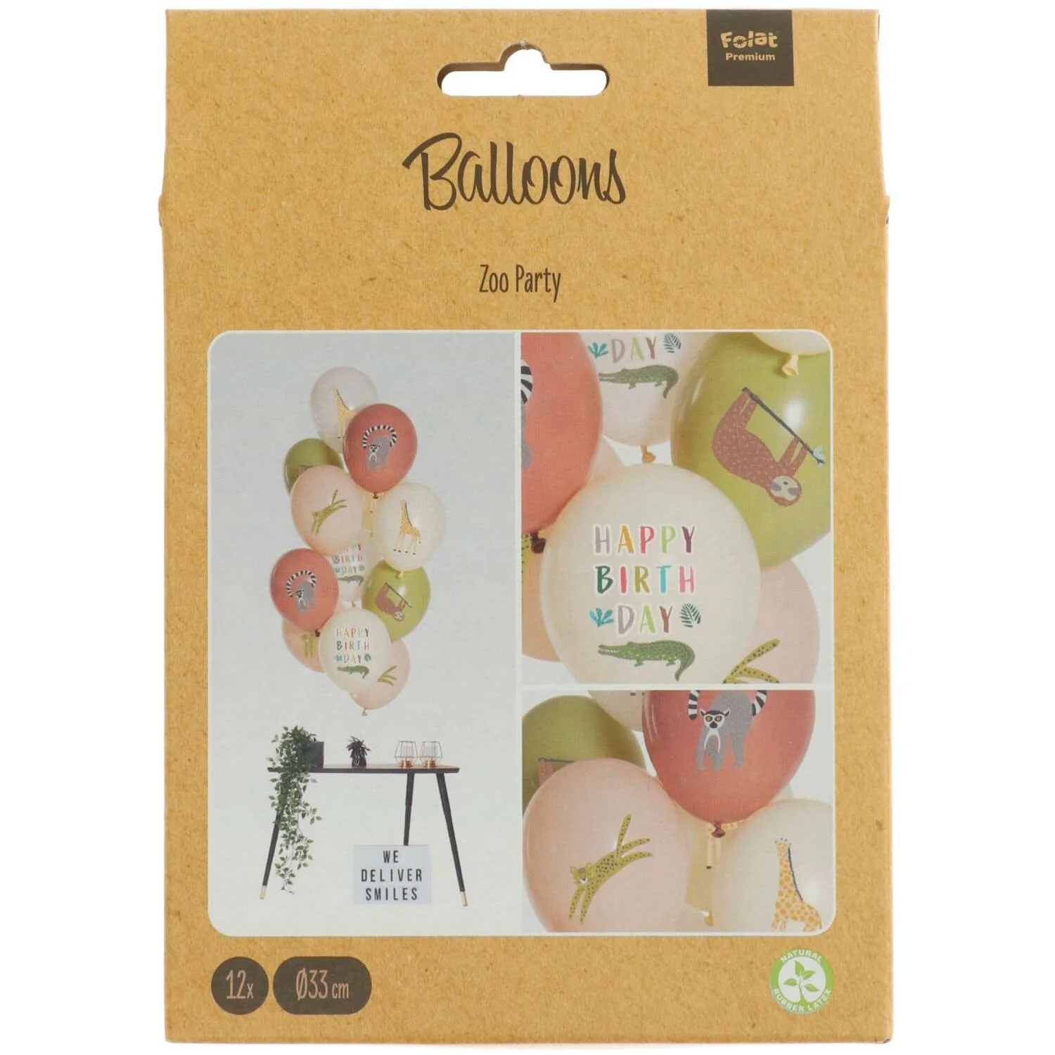 Zoo Party Latex Balloons 33 cm, 12 Pack - Image 3
