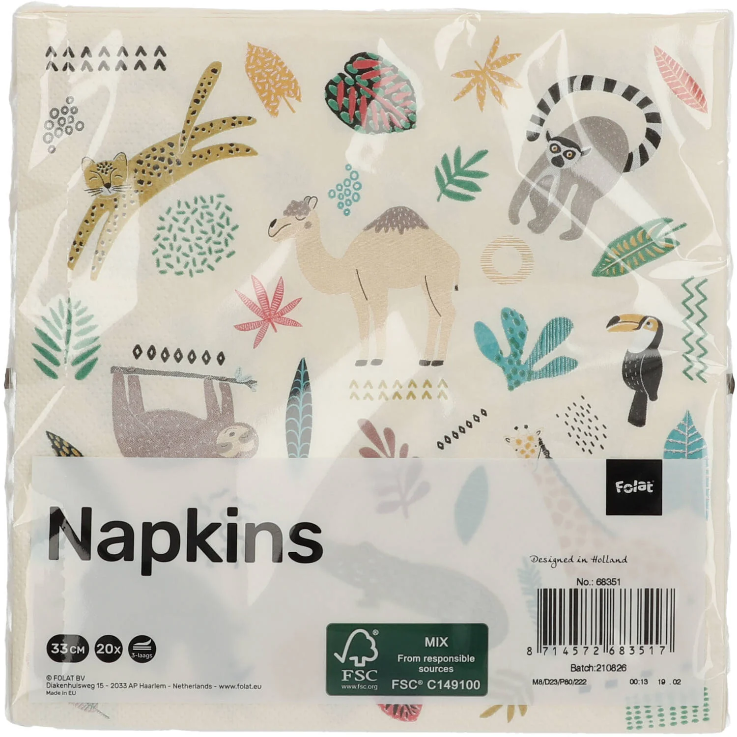 Zoo Party Napkins, 33 x 33 cm, 20 Paper Napkins. - Image 3