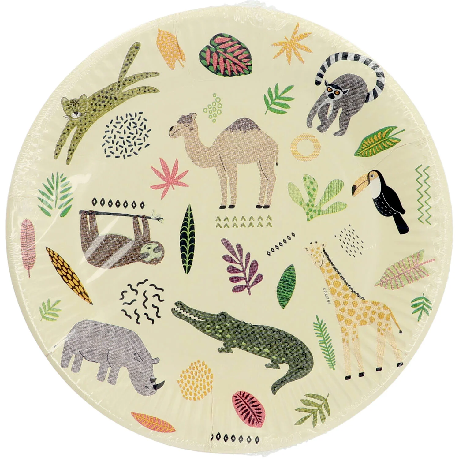 Zoo Party Paper Plates, 23 cm, 8 Pieces, Multicolour - Image 2